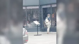 Horny Street Teen Slut Rubs Her Pussy Outdoors for Everyone to See