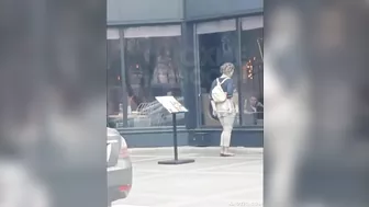 Horny Street Teen Slut Rubs Her Pussy Outdoors for Everyone to See