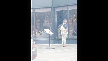 Horny Street Teen Slut Rubs Her Pussy Outdoors for Everyone to See