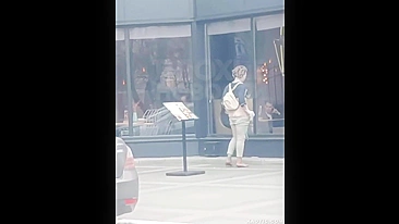 Horny Street Teen Slut Rubs Her Pussy Outdoors for Everyone to See