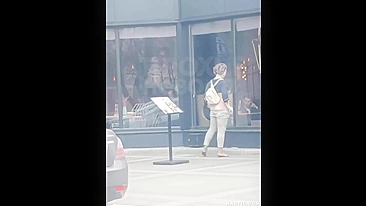 Horny Street Teen Slut Rubs Her Pussy Outdoors for Everyone to See