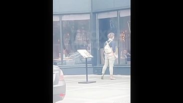 Horny Street Teen Slut Rubs Her Pussy Outdoors for Everyone to See