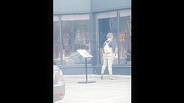 Horny Street Teen Slut Rubs Her Pussy Outdoors for Everyone to See