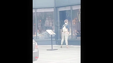 Horny Street Teen Slut Rubs Her Pussy Outdoors for Everyone to See