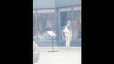 Horny Street Teen Slut Rubs Her Pussy Outdoors for Everyone to See