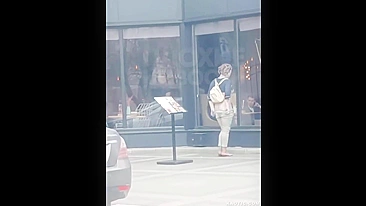 Horny Street Teen Slut Rubs Her Pussy Outdoors for Everyone to See