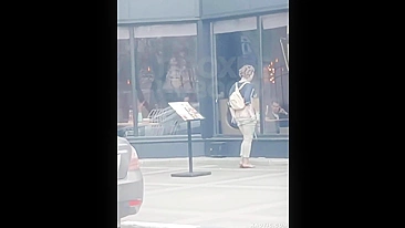 Horny Street Teen Slut Rubs Her Pussy Outdoors for Everyone to See