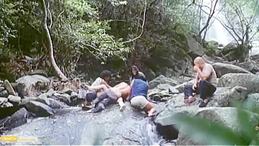 Helpless Peasant Woman Endures Savage Rape by Japanese Mob at River's Edge