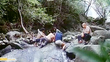 Helpless Peasant Woman Endures Savage Rape by Japanese Mob at River's Edge