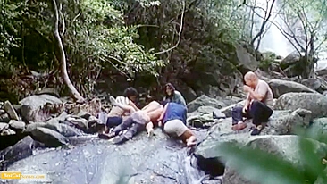 Helpless Peasant Woman Endures Savage Rape by Japanese Mob at River's Edge
