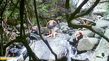 Helpless Peasant Woman Endures Savage Rape by Japanese Mob at River's Edge