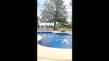 My Mommy Cums Poolside With Her Dildo Then Skinny Dips to Cool Off