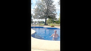 My Mommy Cums Poolside With Her Dildo Then Skinny Dips to Cool Off
