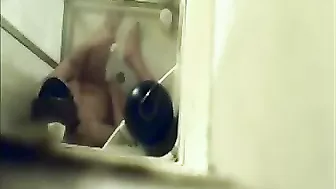 Hidden Cam Catches Horny Mom Jilling Off with Shower Jet on Her Bushy Twat