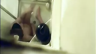 Hidden Cam Catches Horny Mom Jilling Off with Shower Jet on Her Bushy Twat