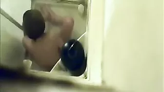 Hidden Cam Catches Horny Mom Jilling Off with Shower Jet on Her Bushy Twat