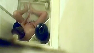 Hidden Cam Catches Horny Mom Jilling Off with Shower Jet on Her Bushy Twat