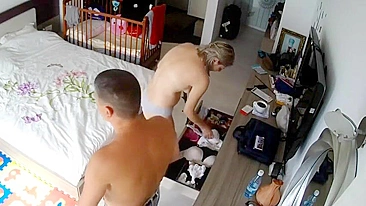 Busty MILF Caught Naked on Hidden Cam in Her Bedroom