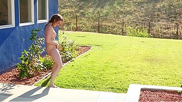 Naughty Wife Caught on Hidden Cam Peeing on Lawn - Filthy Pissing Exposed