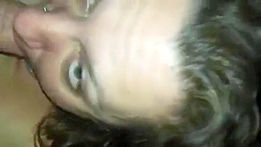 Big-Titted Boozehound Mom Deepthroats Son Like a Street Whore, Moaning & Gagging