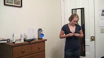 Shy College Girl Reluctantly Strips for Daddy on Cam for the First Time!