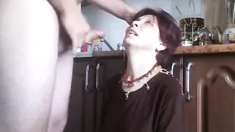 Son Roughly Face Fucks His Slutty Mom and Uses Her as a Cum Dumpster