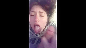 Daddy Facefucks His Teen Daughter, Making Her Gag on His Big Cock