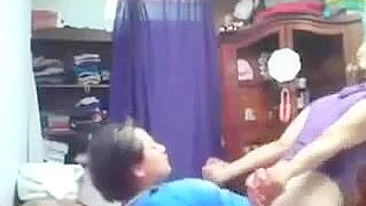 Dominant Lesbian Mom Strapon Fucks Her Submissive Daughter on Hidden Camera