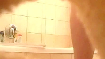 Mom Gets Caught Jerking Off in the Shower – Son Spies & Busts a Nut Watching Her Sloppy Pussy Play!