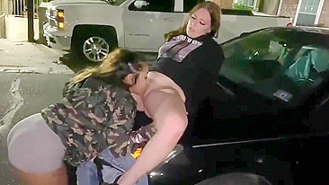Hot Lesbian Sisters Devouring Wet Pussies on Crowded City Street - Voyeur Public Feast