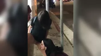 Naughty Lesbian Sisters Eating Out Juicy Twats Amid City Chaos -  Pussy Licking & Drinking piss