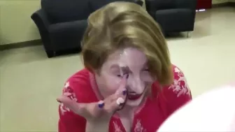 Horny MILF Teacher Sucks Huge Cock and Gets Cum-Drenched Facial During Naughty School Lunch Break