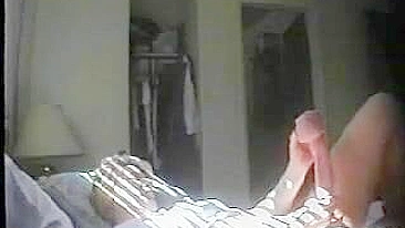 Shocked Husband Catches on Hidden Cam His Whorish Wife Jilling Off and Fuck Juicy Pussy with a Huge Dildo!