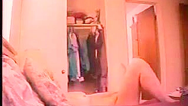 Shocked Husband Catches on Hidden Cam His Whorish Wife Jilling Off and Fuck Juicy Pussy with a Huge Dildo!