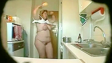 Secretly Filming,  Son Captures His Slutty Mom Rubbing Her Wet Pussy to a Shuddering Climax!