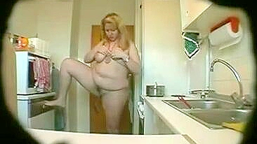 Secretly Filming,  Son Captures His Slutty Mom Rubbing Her Wet Pussy to a Shuddering Climax!