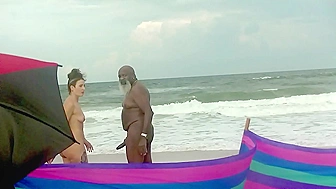 Voyeur Cam Catches Cheating Whore Wife Gasping, Impaled Deep by Huge Black Cock on Tropical Shore