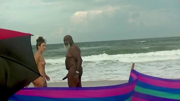 Voyeur Cam Catches Cheating Whore Wife Gasping, Impaled Deep by Huge Black Cock on Tropical Shore