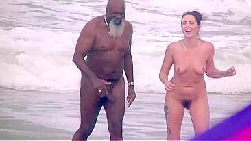 Voyeur Cam Catches Cheating Whore Wife Gasping, Impaled Deep by Huge Black Cock on Tropical Shore