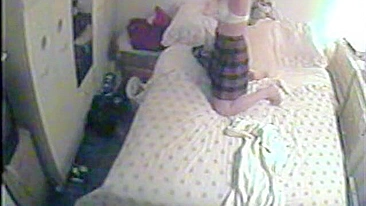 Caught On Spy Cam My Wife Masturbating While I Was Hard At Work, Whore Has Intense Orgasm