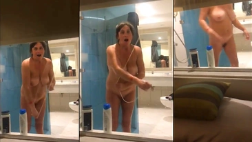 Naughty Boy Films Thick-Ass MILF Scrubbing Her Pussy Clean