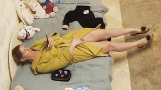 Hidden Cam Captures Wife Rubbing Her Juicy Twat, Alone in Bedroom Ecstasy