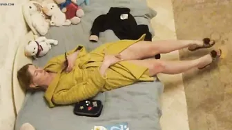 Hidden Cam Captures Wife Rubbing Her Juicy Twat, Alone in Bedroom Ecstasy