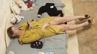 Hidden Cam Captures Wife Rubbing Her Juicy Twat, Alone in Bedroom Ecstasy