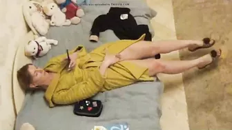 Hidden Cam Captures Wife Rubbing Her Juicy Twat, Alone in Bedroom Ecstasy