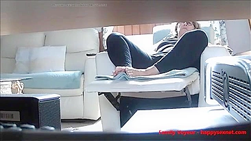 Lonely Wife’s Pussy Needs Dick, She Pounds Her Toy While Hubby Spies & Strokes His Cock