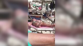 Horny MILF Caught Fingering Her Wet Pussy in Public Beach Crowd - Voyeur Spy Cam!