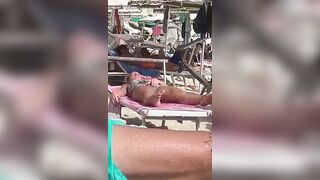 Horny MILF Caught Fingering Her Wet Pussy in Public Beach Crowd - Voyeur Spy Cam!