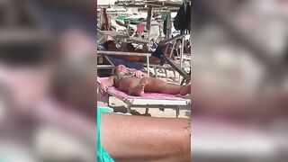 Horny MILF Caught Fingering Her Wet Pussy in Public Beach Crowd - Voyeur Spy Cam!