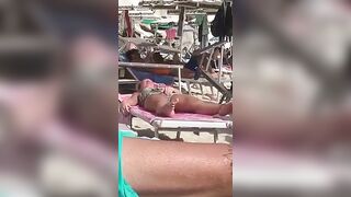 Horny MILF Caught Fingering Her Wet Pussy in Public Beach Crowd - Voyeur Spy Cam!